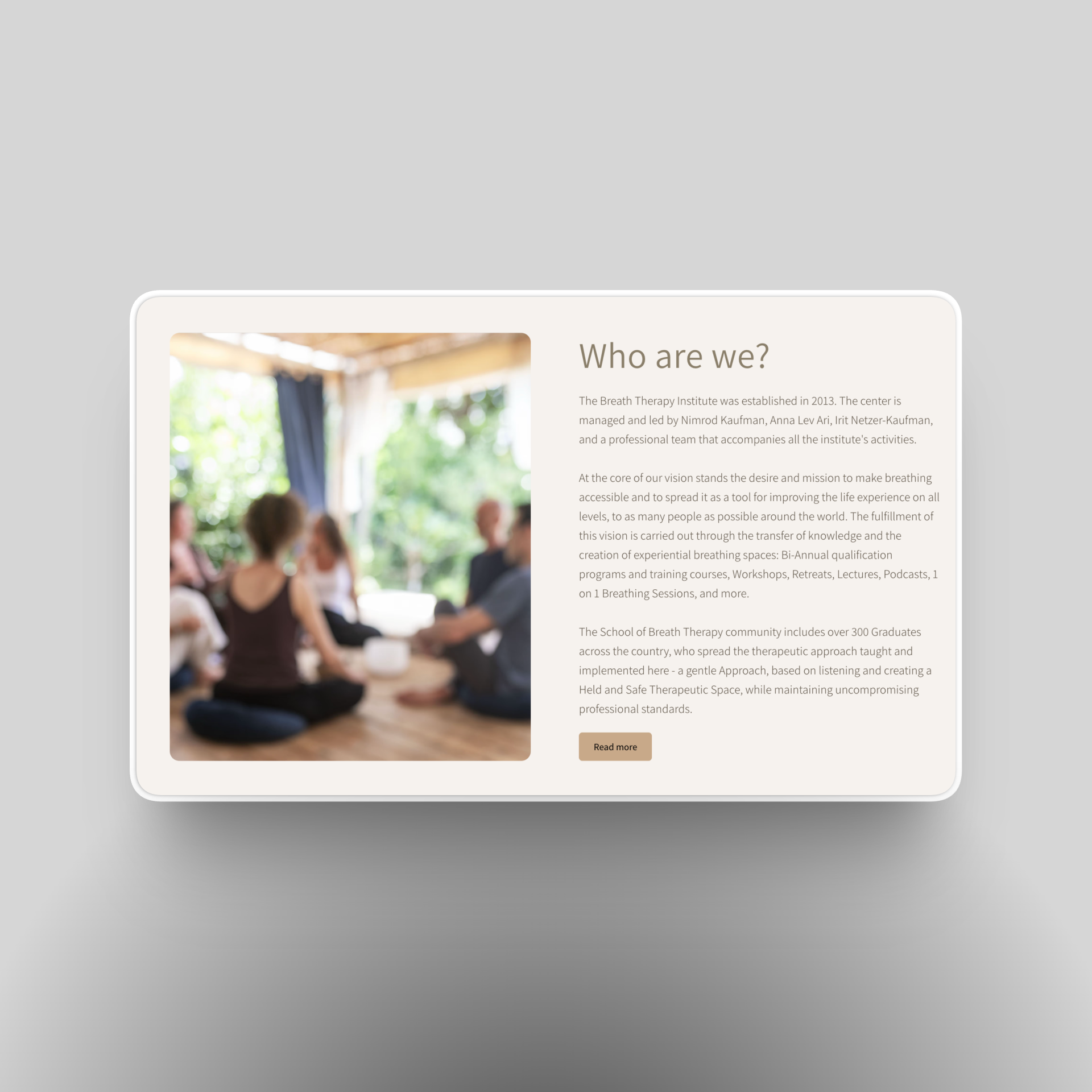 BTI new website section detail