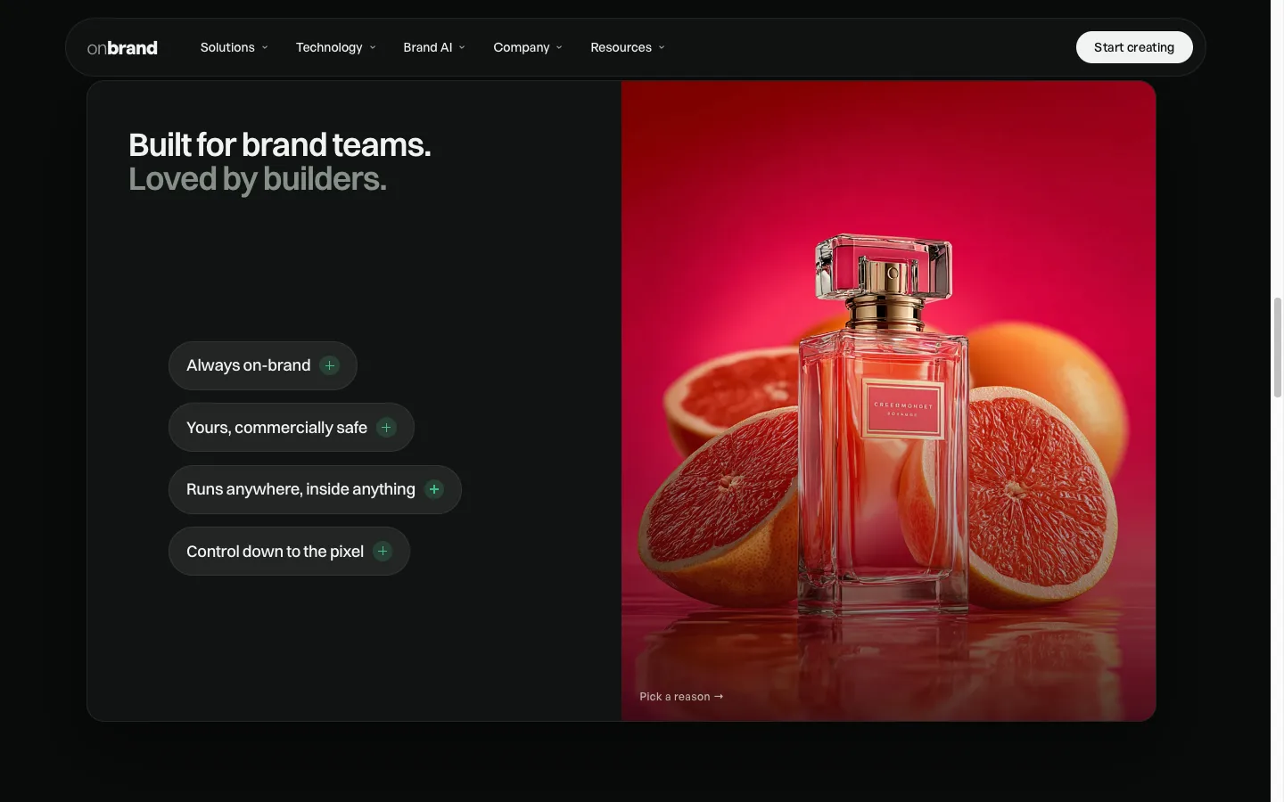 Onbrand feature section