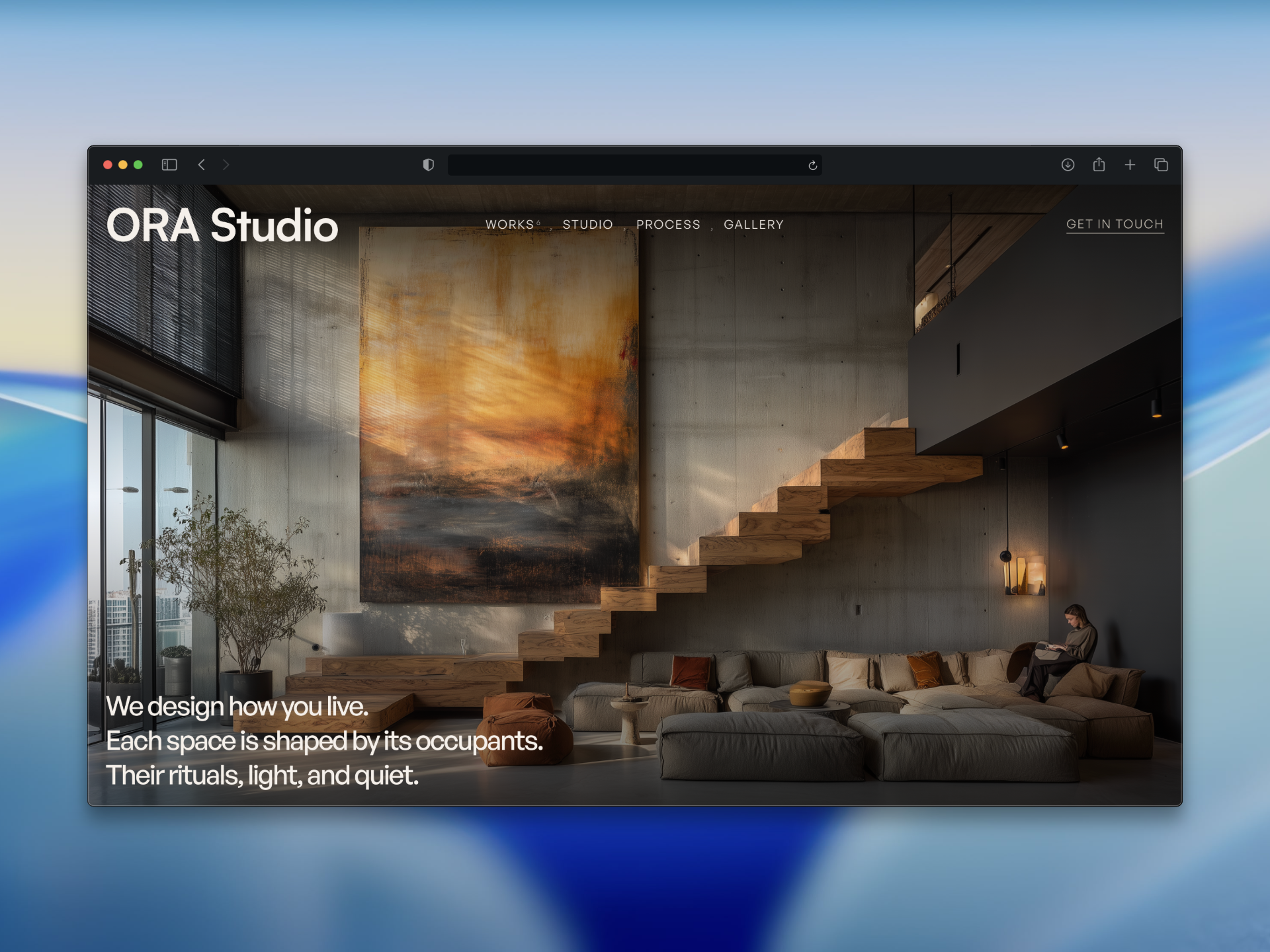 ORA Studio hero section